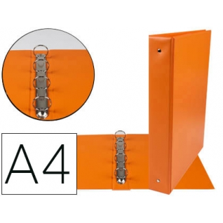 Liderpapel KA07 - Carpeta de anillas, 4 anillas mixtas de 40 mm, plástico, tamaño A4, color naranja