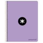 Liderpapel Liderpapel Antartik KB03 - Bloc espiral, tamaño A4, tapa dura, 80 hojas de 100 gr, cuadrícula de 5 mm, sin margen, color lila
