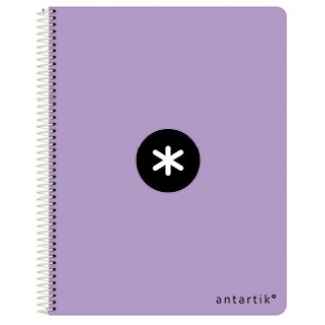 Liderpapel Liderpapel Antartik KB03 - Bloc espiral, tamaño A4, tapa dura, 80 hojas de 100 gr, cuadrícula de 5 mm, sin margen, color lila