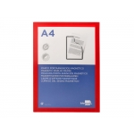 Liderpapel MA04 - Marco porta anuncios adhesivo-magnético, A4, color rojo