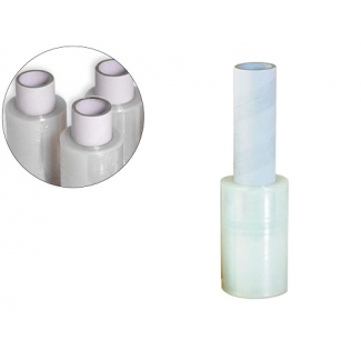 Liderpapel MINIFILM10 - Film extensible manual, 10 cm de ancho x 150 mt de largo, 23 micras, transparente