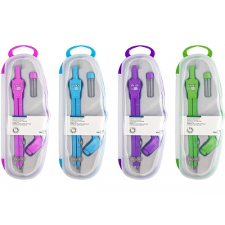 Liderpapel MP17 - Compás escolar, con adaptador universal, colores surtidos