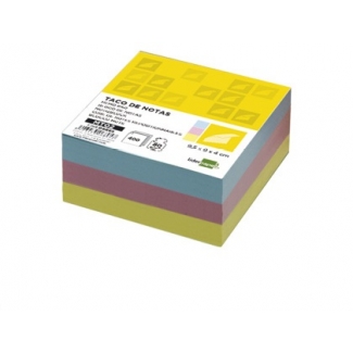Liderpapel MT02 - Taco de papel, sin encolar, 400 hojas, colores amarillo, azul y rosa