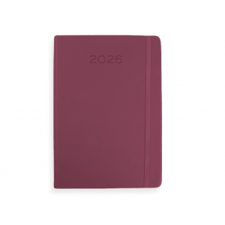 Liderpapel Myconos - Agenda anual, tamaño 15 x 21 cm, impresión día página, color granate