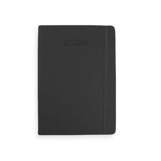 Liderpapel Myconos - Agenda anual, tamaño 15 x 21 cm, impresión día página, color negro
