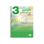 Liderpapel Pautaguía BC45 - Bloc espiral, tamaño cuarto, tapa blanda, 40 hojas de 80 gr, pauta de 3 mm, con margen, colores surtidos