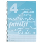 Liderpapel Pautaguía BE36 - Bloc espiral, tamaño folio, tapa de plástico, 80 hojas de 75 gr, pauta de 4 mm, con margen, color azul