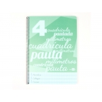 Liderpapel Pautaguía BE37 - Bloc espiral, tamaño folio, tapa de plástico, 80 hojas de 75 gr, pauta de 4 mm, con margen, color verde