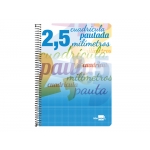 Liderpapel Pautaguía BF55 - Bloc espiral, tamaño folio, tapa blanda, 80 hojas de 80 gr, pauta de 2,5 mm, con margen, colores surtidos