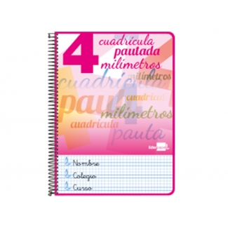 Liderpapel Pautaguía BF82 - Bloc espiral, tamaño folio, tapa dura, 80 hojas de 75 gr, pauta de 4 mm, sin margen, colores surtidos