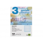 Liderpapel Pautaguía RF23 - Recambio para carpeta de anillas, tamaño A4, pauta de 3 mm, 100 hojas de 75 gr, 4 taladros, con margen