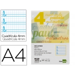 Liderpapel Pautaguía RF24 - Recambio para carpeta de anillas, tamaño A4, pauta de 4 mm, 100 hojas de 75 gr, 4 taladros, con margen