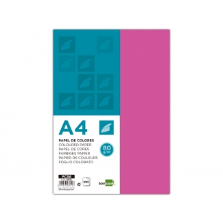 Liderpapel PC56 - Papel de color, A4, 80 gramos, color fucsia, paquete de 100 hojas