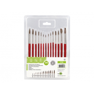 Liderpapel PI18 - Blíster de 14 pinceles para acuarela y témpera