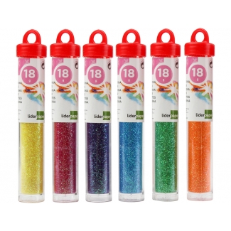 Liderpapel PU06 - Purpurina, bote de 18 g, colores surtidos pastel