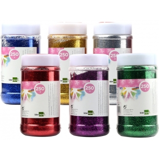 Liderpapel PU08 - Purpurina, colores metálicos, bote de 250 gramos