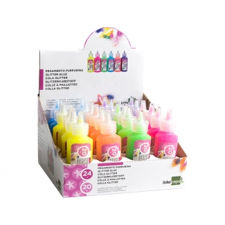 Liderpapel PU11 - Pegamento con purpurina, colores surtidos pastel, bote de 20 g