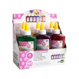 Liderpapel PU13 - Pegamento con purpurina, colores surtidos metalizados, bote de 160 g