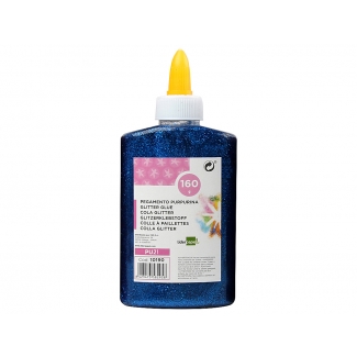 Liderpapel PU21 - Pegamento con purpurina, color azul metalizado, bote de 160 g
