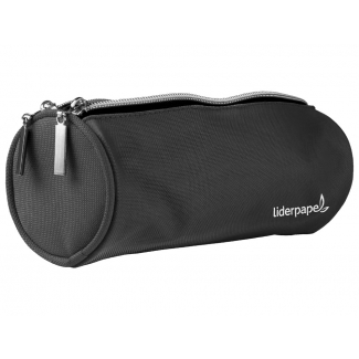 Liderpapel PX12 - Estuche portatodo, 2 compartimentos, tamaño 205 x 75 x 75 mm, color negro