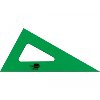 Liderpapel RN01 - Cartabón acrílico, sin graduación, cateto mayor de 16 cm, color verde