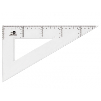Liderpapel RN05 - Cartabón de plástico, cateto mayor de 25 cm, transparente