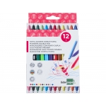 Liderpapel RT10 - Rotuladores de colores, doble punta, caja de 12 colores