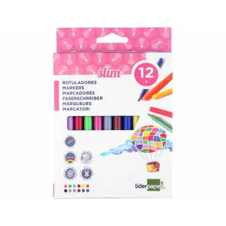 Liderpapel RT12 - Rotuladores de colores, caja de 12 colores