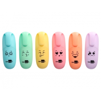 liderpapel RT17 - Rotulador fluorescente mini, punta biselada, pack de 6 unidades colores surtidos
