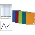 Liderpapel Scriptus LA24 - Libreta grapada, tamaño A4, tapa blanda, 48 hojas de 90 gr, cuadrícula de 5 mm, con margen, colores surtidos