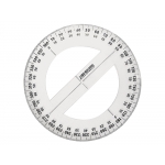 Liderpapel SM01 - Transportador de ángulos (círculo) de plástico, base de 10 cm, transparente