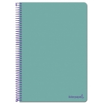 Liderpapel Smart BF98 - Bloc espiral, tamaño A4, tapa blanda, 80 hojas de 75 gr, cuadrícula de 4 mm, con margen, color turquesa