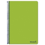Liderpapel Smart BF99 - Bloc espiral, tamaño A4, tapa blanda, 80 hojas de 75 gr, cuadrícula de 4 mm, con margen, color verde