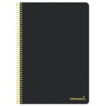 Liderpapel Smart BG02 - Bloc espiral, tamaño A4, tapa blanda, 80 hojas de 75 gr, cuadrícula de 4 mm, con margen, color negro