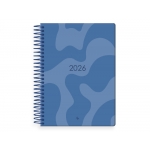 Liderpapel Syros - Agenda anual, tamaño 15 x 21 cm, impresión día página, tapa rígida, encuadernada con espiral, color azul