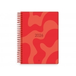 Liderpapel Syros - Agenda anual, tamaño 15 x 21 cm, impresión día página, tapa rígida, encuadernada con espiral, color rojo