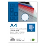 Liderpapel TE20 - Tapa de encuadernación, A4, polipropileno rayado, 500 micras, transparente, paquete de 50