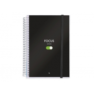 Liderpapel Tinos - Agenda anual, tamaño A4, impresión día página, tapa polipropileno personalizable, encuadernada con espiral, cierre con goma