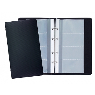 Liderpapel TJ01 - Tarjetero, con fundas intercambiables, para 120 tarjetas, color negro