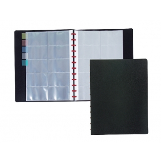 Liderpapel TJ02 - Tarjetero, con fundas intercambiables, para 400 tarjetas, color negro