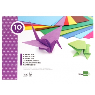 Liderpapel TM09 - Bloc de trabajos manuales, cartulina, 297 mm x 420 mm, 10 hojas, colores surtidos