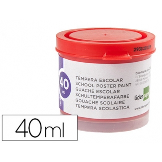 Liderpapel TP66 - Témpera, color rojo, bote de 40 ml