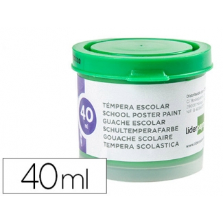 Liderpapel TP68 - Témpera, color verde, bote de 40 ml
