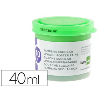 Liderpapel TP69 - Témpera, color verde claro, bote de 40 ml