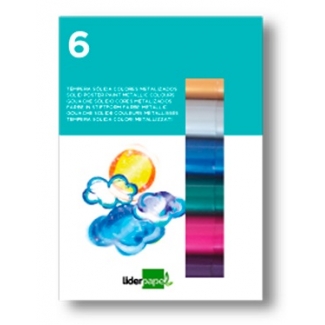 Liderpapel TP71 - Témpera solida en barra, caja de 6, colores surtidos