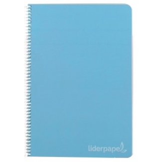Liderpapel Witty BF32 - Bloc espiral, tamaño folio, tapa dura, 80 hojas de 90 gr, cuadrícula de 4 mm, con margen, color celeste