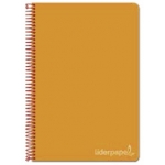 Liderpapel Witty BF36 - Bloc espiral, tamaño folio, tapa dura, 80 hojas de 90 gr, cuadrícula de 4 mm, con margen, color naranja