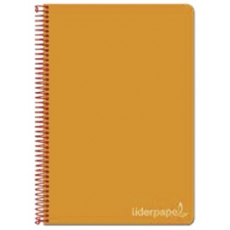 Liderpapel Witty BF36 - Bloc espiral, tamaño folio, tapa dura, 80 hojas de 90 gr, cuadrícula de 4 mm, con margen, color naranja