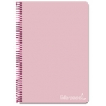 Liderpapel Witty BF73 - Bloc espiral, tamaño folio, tapa dura, 80 hojas de 90 gr, cuadrícula de 4 mm, con margen, color rosa