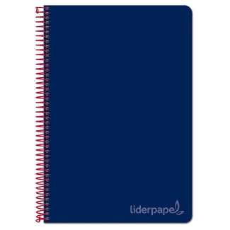Liderpapel Witty BV02 - Bloc espiral, tamaño folio, tapa dura, 80 hojas de 90 gr, cuadrícula de 4 mm, con margen, color azul oscuro
